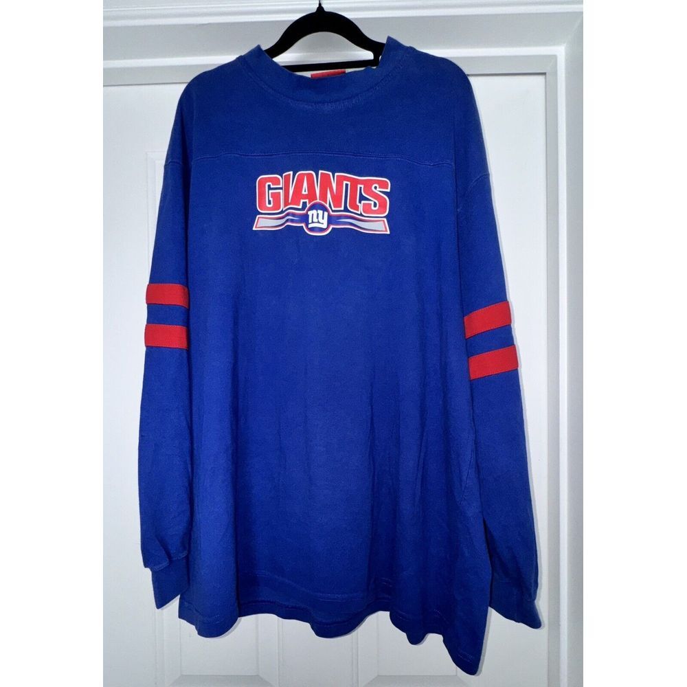 New‎ York Giants Logo Cotton Long Sleeve T-shirt - XL Blue